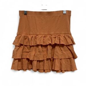 Roper Orange Tiered Mini Skirt